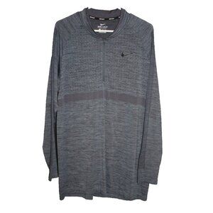 Nike Dri Fit Men's Size XL Blue Long Sleeve 1/4 Zip Athletic Performance Shirt